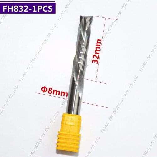 8mmX32mm-1PCS UP &DOWN Cut Two Flutes Spiral Carbide Mill Tool Cutters for CNC Router, Compression Wood End Mill Cutter Bits