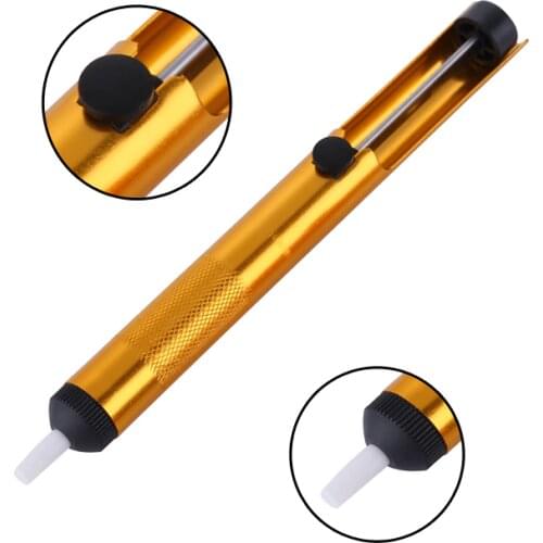 1 PCS Aluminium Solder Sucker Desoldering Pump Tool Pen Blue Removal Device Vacuum Soldering Iron Desolder For Powerful Function