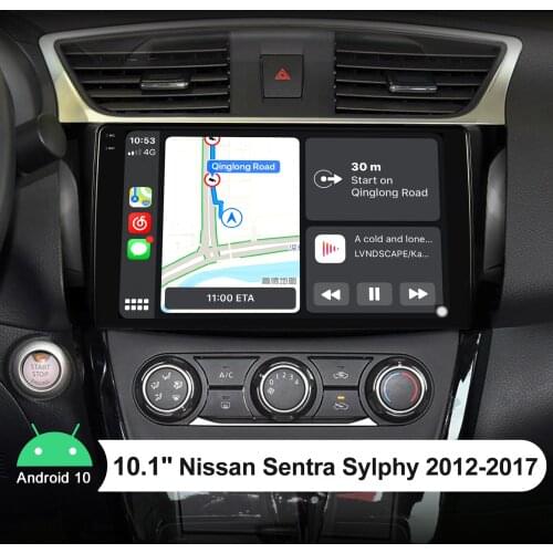 Android 10.0 Car Navigation System Video Player 1280*800 10.1 Inch Head Unit 4GB RAM 64GB ROM For Nissan Sentra Sylphy 2012-2017