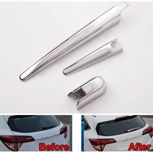 BBQ@FUKA Car Rain Wiper Rear Windshied Wiper Nozzle Decoration Cover Styling Trim Sticker Fit For Honda HR-V Vezel 2015