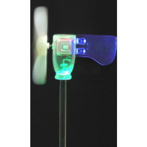 Free shipping Super small micro wind turbines LED windmill power exploration generator toy