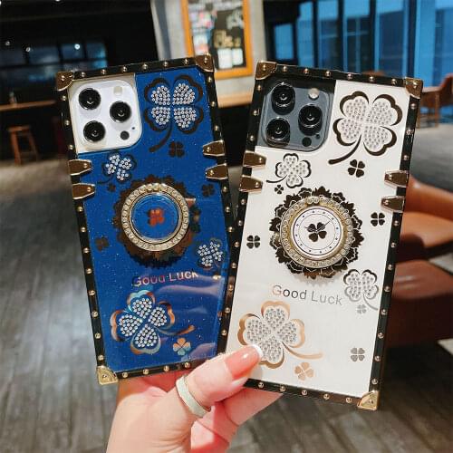 Lucky wreath mobile phone case is suitable for Samsung A02S/A21S/A20S/A11/A21square diamond all-inclusive anti-fall soft shell