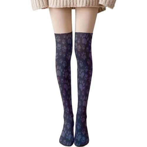 Cat Claw Womens Over-knee Stockings Printing Thigh High Long Stockings Cosplay Good Quality Anime Kawaii Cute Sweet Gift 5SW21