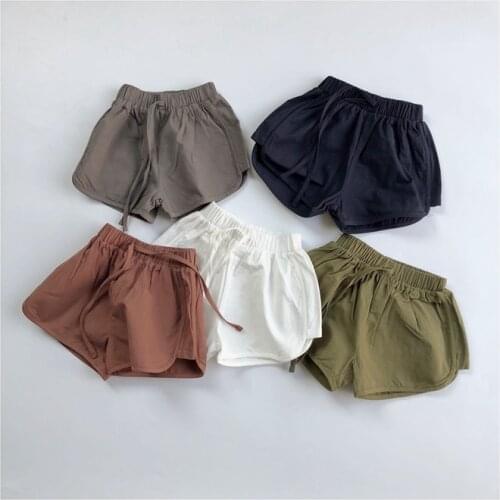 Korean Childrens Clothing 2020 Summer New Childrens Solid Color Waist Childrens Casual Shorts Multi-Color Korean Hot Pants
