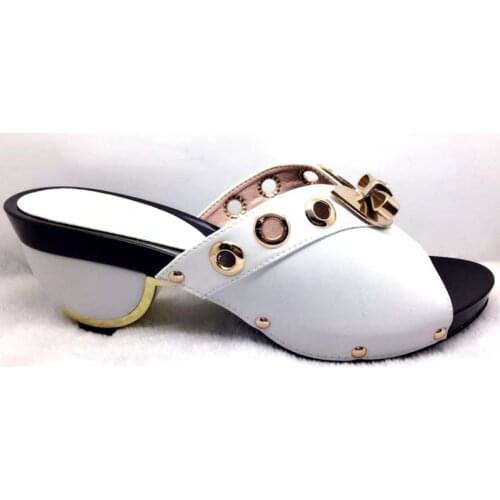 Doershow Latest Designer Shoes Women Luxury 2019 African Women Wedding Shoes Decorated with Rhinestone Sandalias Rasteira SLW1-5