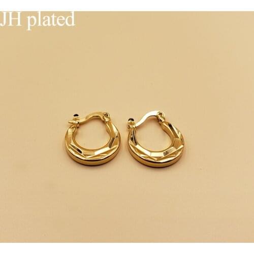 JHplated Dubai Arab Fashion small Earrings for Womens/Girls Gold Color Jewelry Middle East Africa best Gifts Wholesale
