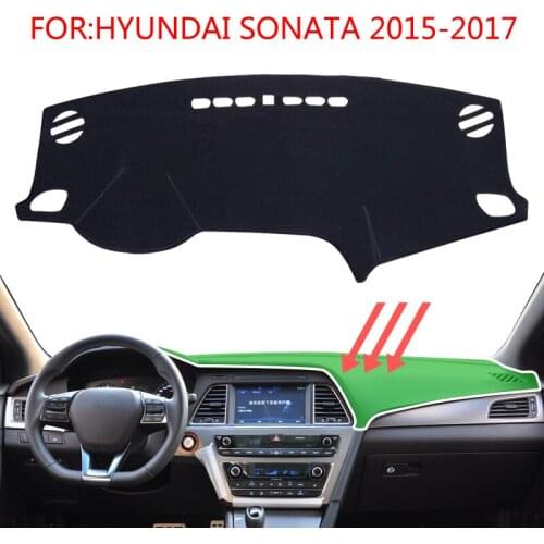 Smabee for HYUNDAI SONATA 9 2015-2017 Accessories Dashboard Pad Insulation mat Dash Mat Dashmat Black Carpet Protective Cover