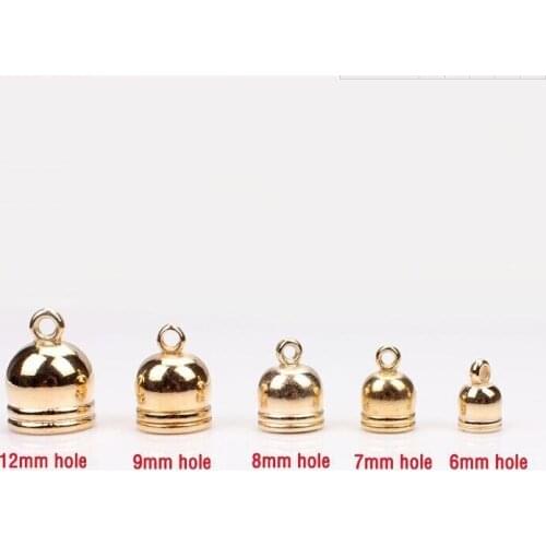 Meibeads CCB (not metal)fitting size 6/7/8/9/12mm leather cord 50pcs/lot rhodium/bronze/gunmetal end caps Jewelry Accessories