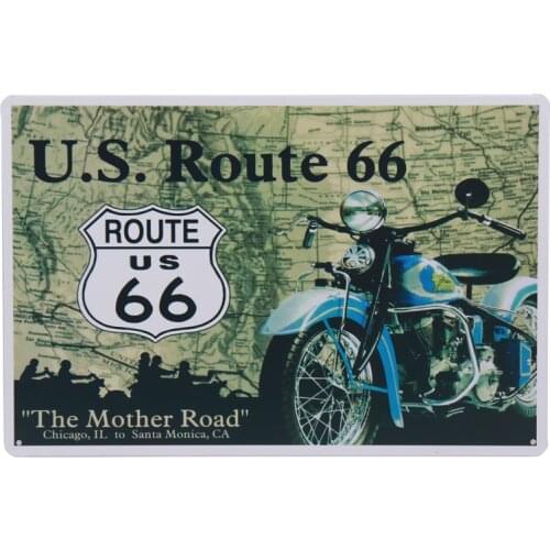 Metal Retro Stickers Tintin Plaque Tin Signs Iron Garden Decoration US Route 66 Poster Plate Style Painting Bar Pub 30X20CM H18
