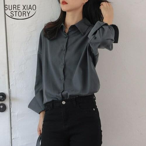 Fashion Loose Womens Shirts Single-breasted Full Sleeve OL Style Women Shirts Thick Autumn Winter 2021 Korean Blusas Chic 11295