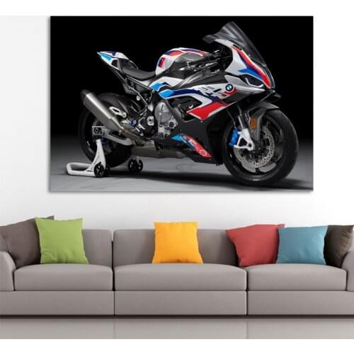 Superbike B M W M1000 RR Motorcycle Wall Decor Posters Fabric Print Art Canvas Paintings Living Room Decoration