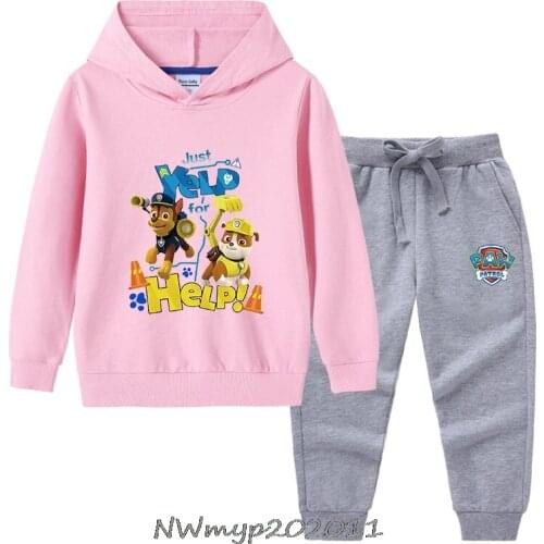 New PAW PATROL Hoodie Suit Kids Jacket and Pant Two-piece Children Clothing Set Boys Clothes Toddler Girls Outfits