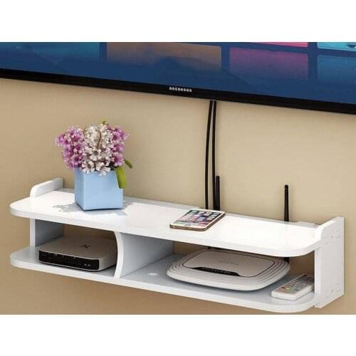 Punch-free Wall Shelf Closet Organizer Storage Shelf Wall Living Room TV Wall Set-top Box Rack Router Storage Space Saving