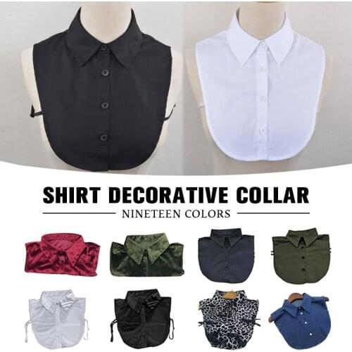Fake Collar Detachable Collar Women Vintage Lace Leopard False Collar Men Shirt Blouse Fake Collar Clothes Accessories