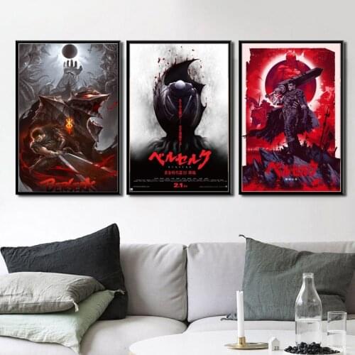 Hot Kentaro Miura Berserk Japan Anime Retro Cartoon Poster Wall Art Painting Canvas Picture Prints Living Home Room Decor