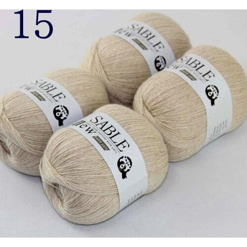 Sale Super Soft 4X50g Pure Sable Cashmere Wrap Shawls Hand Knit Wool Crochet 243-15 Beige