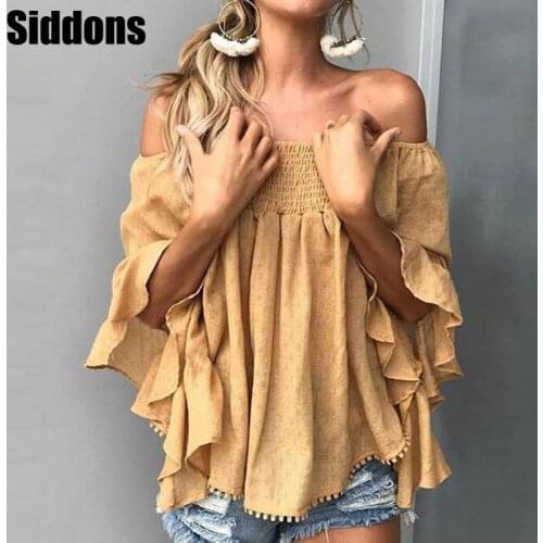 Блузки с воланом Siddons China At AliExpress