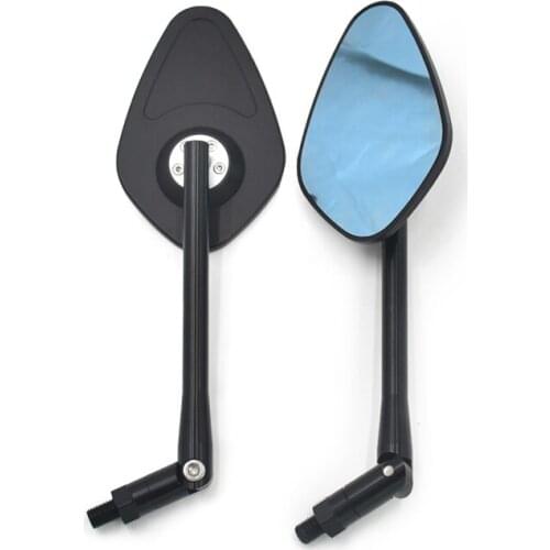 Universal CNC aluminum alloy adjustable motorcycle folding handle refitting custom HD bule glass rearview mirror