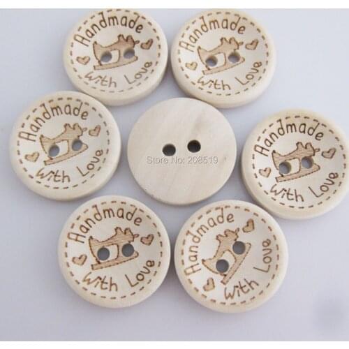 WBNSEL New design 2cm handmade wood buttons for garment 100pcs DIY sewing clothes accessories