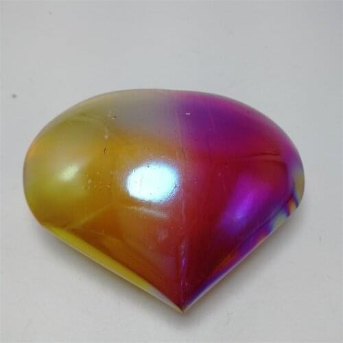 1 pc 100-140g healing crystal stone polished love heart electroplating aura selenite heart for romantic