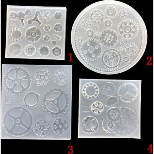 1PC New Transparent Silicone Mold 3D Fondant Gear Steam Punk Silicone Cake Mold Gear Screw Chocolate Cupcake Mould LB 456