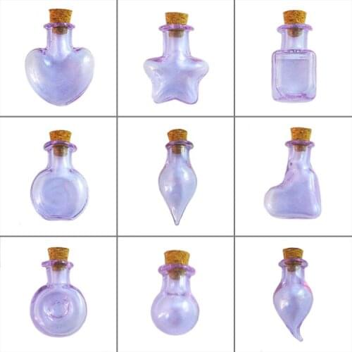 10PCS Mini Glass Cork Bottles Empty Storage Vials DIY Pendants Cork Stopper Perfume oil vials wishing glass bottles