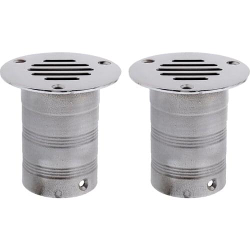 2 Pieces Boat Deck Floor Drain Fitting Grate - 2" Marine 316 Stainless Steel