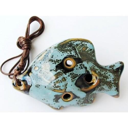6 Hole Ocarina Ceramics Handmade Fish Kiln Transmutation Colorful Beginner Mothers and Fathers Day Gifts Musical Instruments