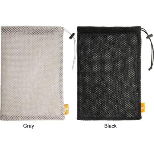 Black Mesh Drawstring Bag Mesh Bag Bundle Pocket Golf Bag Black Nylon Drawstring Mesh Bag Multifunctional Data Line Storage Bag