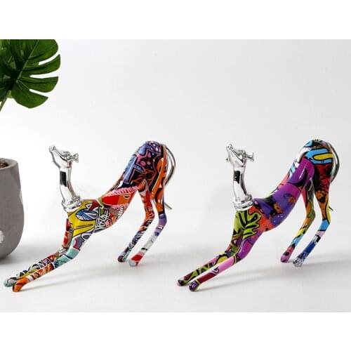 Color animal dog Du Binquan European and American creative ornaments modern home office decorations resin crafts ornaments