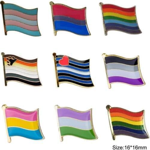 Gay pride Rainbow star Bisexual Transgender flag Lapel Pin Badge Enamel badge brooch Jeans shirt bags Cool Gift (100pcs/lot)
