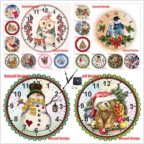2019 Top Popular Gift DIY diamond painting with clock christmas gift 5d diamond embroidery full set with clock christmas gift