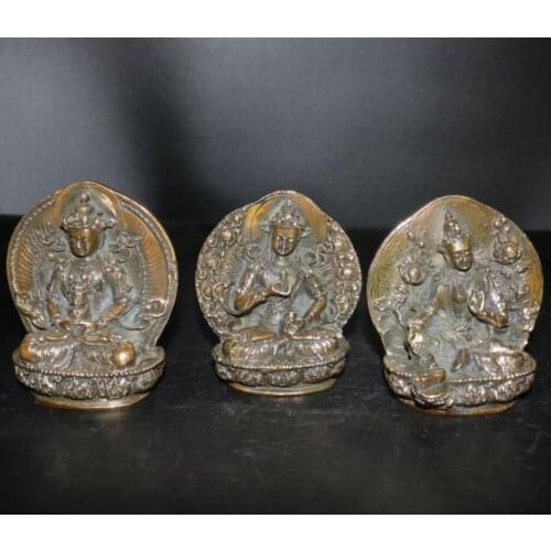 China brass lotus sit Buddha crafts statue