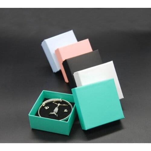 Box For Jewelry 7.5*7.5*3.5cm Ring Earring Packaging Boxes Necklace Pendant Box Square Jewelry Organizer Box Gift Storage Boxes