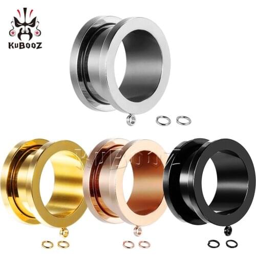 Kubooz New Fashion Ear Piercing Tunnels Ear Expanders Surgical Stainless Steel Classical Gagues Multi Color Sell By Pair