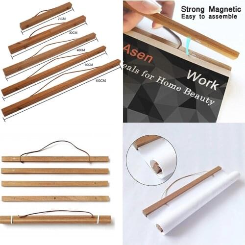 21-71 cm Photo Frame Magnetic Wooden Hanger Painting Frame Wood Poster Hanger Frame For Canvas Picture Home Decor Art Hanger
