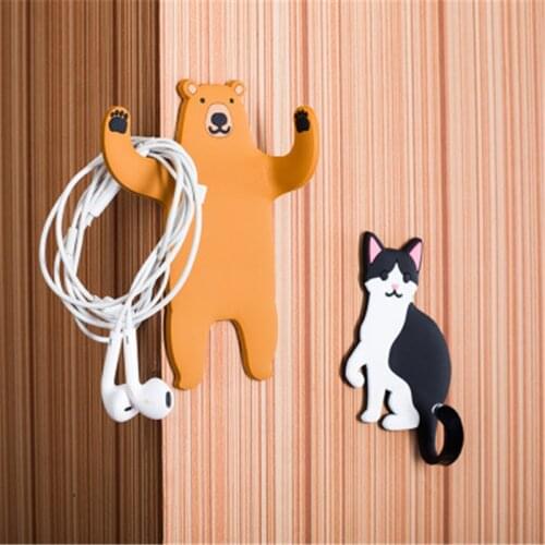 Creative Door Back Hook Animal Cartoon Hook Seamless Multifunctional New Seamless Adhesive Refrigerator Magnet Dual-use
