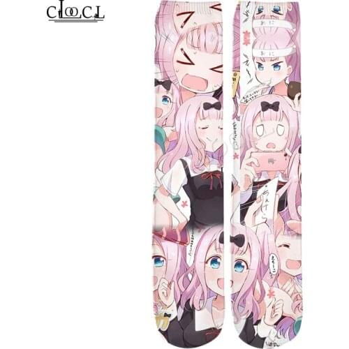 CLOOCL Anime Kaguya Sama Love Is War 2021 New 3D Printed Newest Cute Cotton Straight for Men Women Harajuku Korean Socks