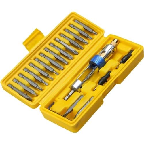 20Pcs/Set Half Time Drill Driver Drill Bit Set High Speed Steel Screwdriver Bits Flip Drive Drill Driver With Storage Box