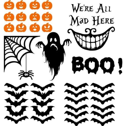 Halloween Stickers Window Holiday Party Atmosphere Decoration Creepy Stickers Home Windows Attached To Holiday Party Atmosphere