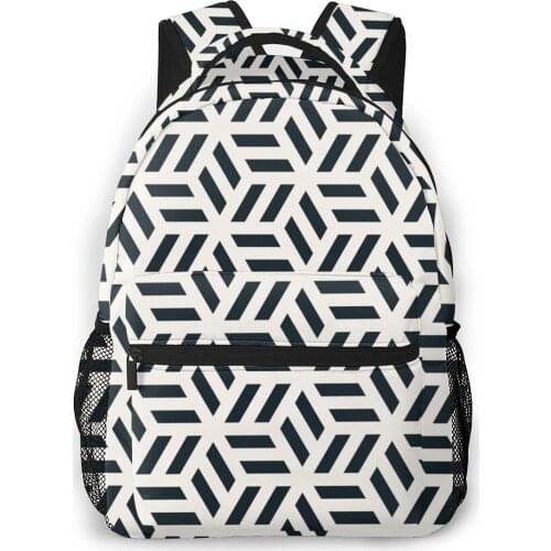 OLN Women Backpack with Multiple Using Women Backpacks Monochrome Hexagonal Pattern Female School Bag Girls Travel Bag
