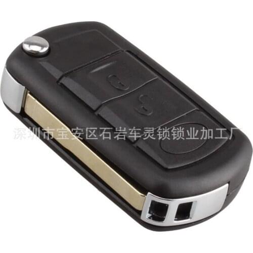 By DHL or Fedex 100pcs 3 Buttons Uncut Flip Remote Key Shell Case fit For Land Rover For Range Rover Sport LR3 Discovery Case