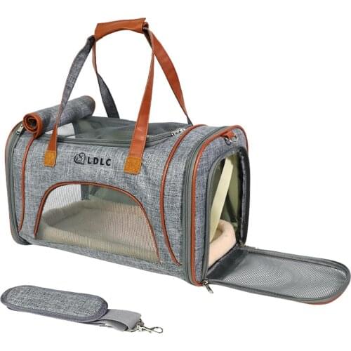 Top Load Cat Carrier for Medium Cats Collapsible and Escape Proof Pet Travel Carrier Bag Portable Pet Bag Folding Fabric Carrier