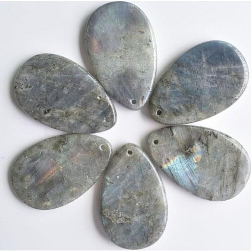 Wholesale 6pcs/lot 2020 New Fashion good quality natural Labradorite water drop shape pendants for jewelry making free shipping
