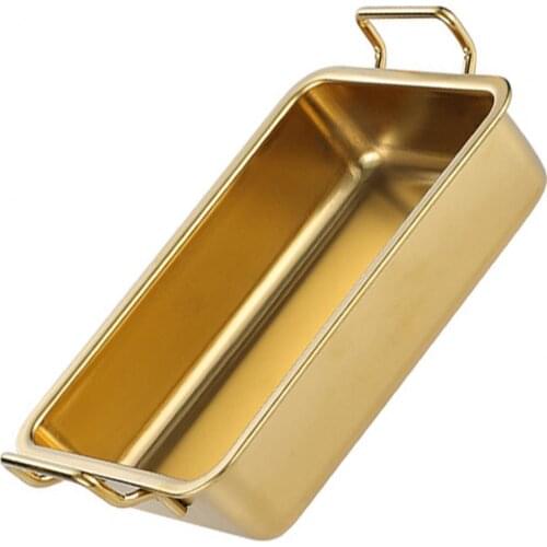 Serving Trays Non-stick Multifunctional Stainless Steel Rectangle Polished Surface Scratch Resistant Metal Tray Snake Plate