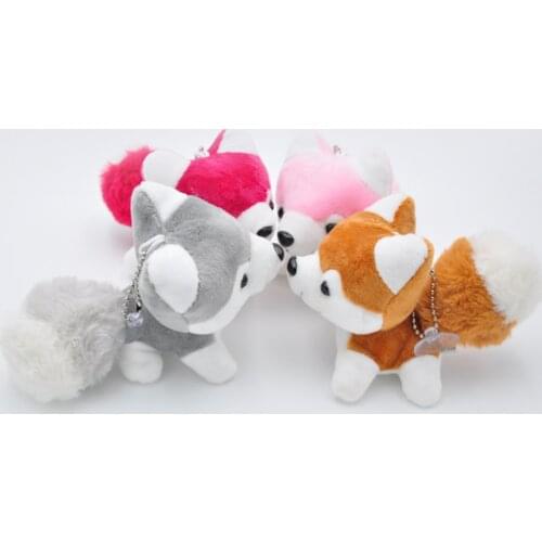 Cute Small Husky Dog Plush Doll Toy Keychain Keyring Pendant Bag Car Key Holder Cute pendant keychain keychain pendant jewelry