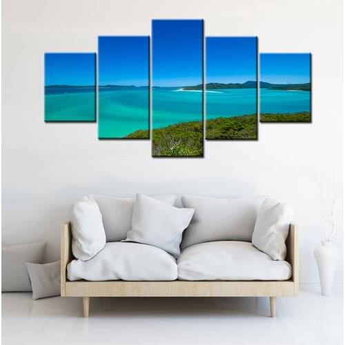 Blue Poster Scenery Australia Seascape Landscape Wall Art Sydney Opera House Canvas Print Artwork for Hallway Kitchen Wall Decor