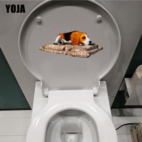 YOJA 21.7*9CM A Docile Dog Wall Decal Modern BedRoom Home Decor Toilet Sticker T3-0576