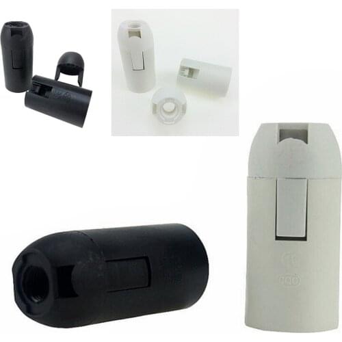 1PCS Small Screw E14 Plastic Socket Light Bulb Lamp Light Holder White Black Color Available