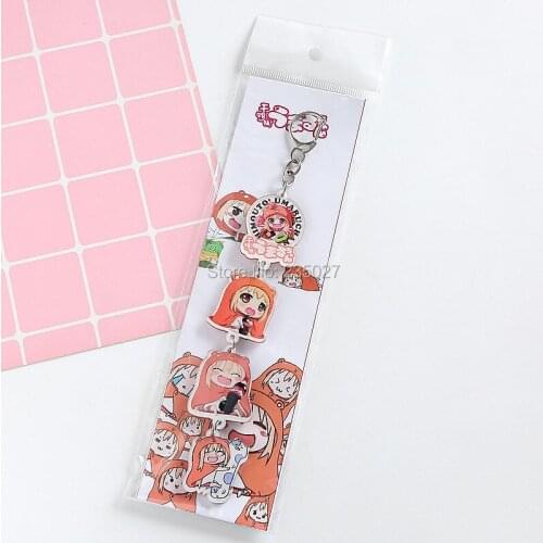 10 pcs/lot Anime Himouto! Umaru-chan Acrylic Keychains keyrings Doma Umaru Key chain Bag accessories pendant Key Ring